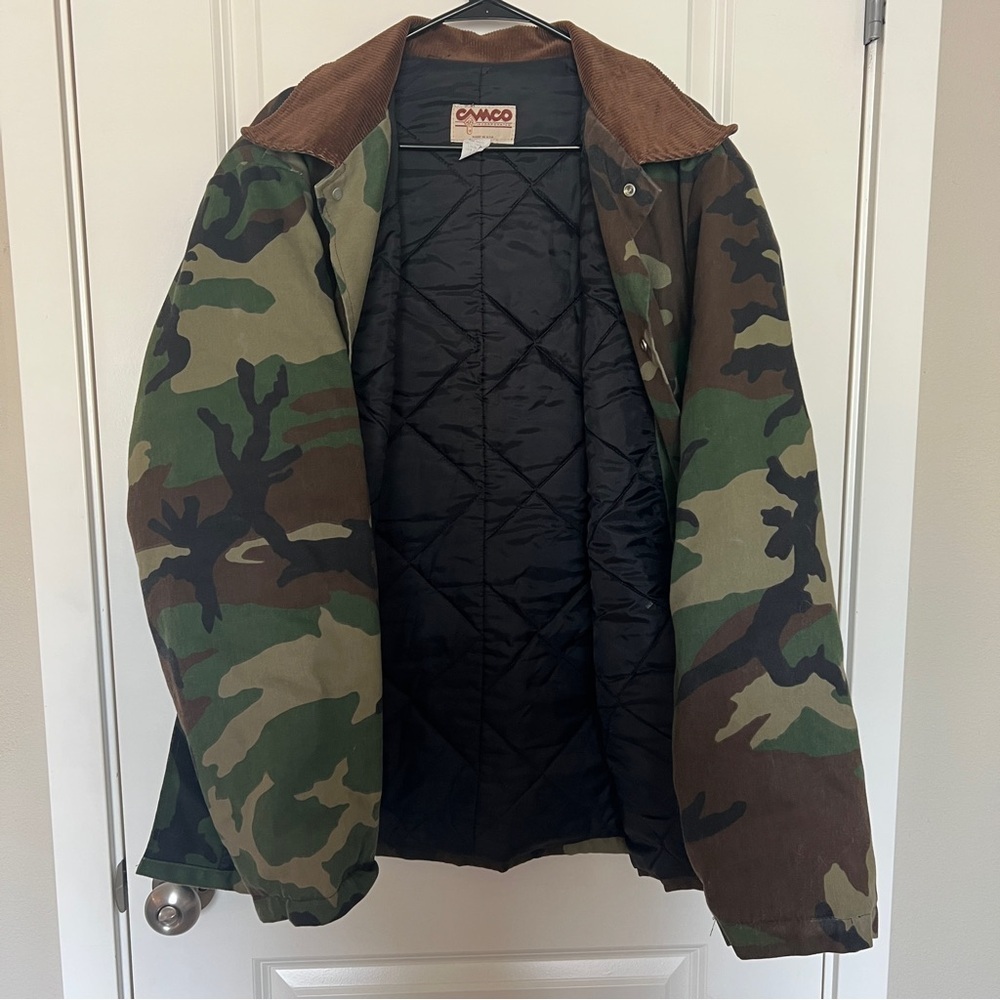 Camco MFG Vintage Insulated Woodland Camo Jacket Corduroy XL - Picture 9 of 10